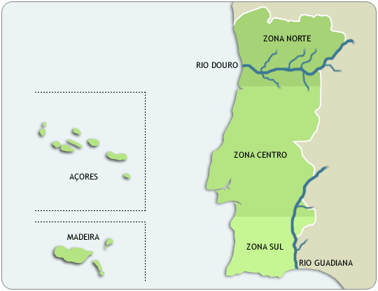 Mapa das AH na Região Centro de Portugal
